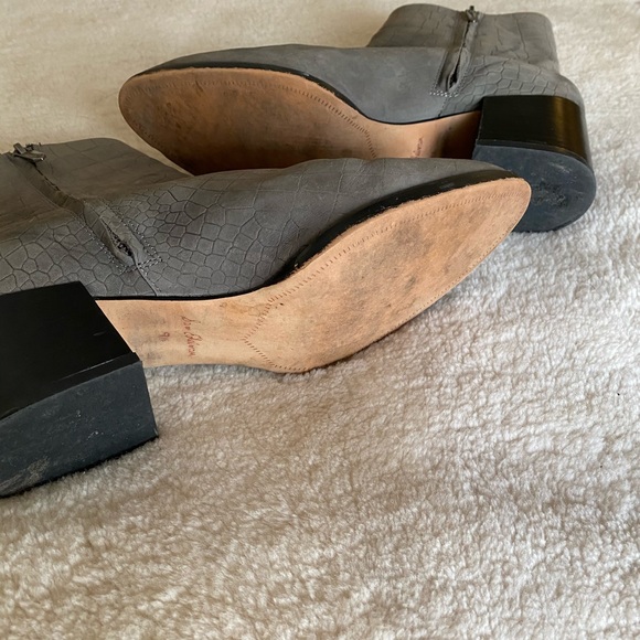 Sam Edelman Grey-Blue Snake Booties - Picture 6 of 8